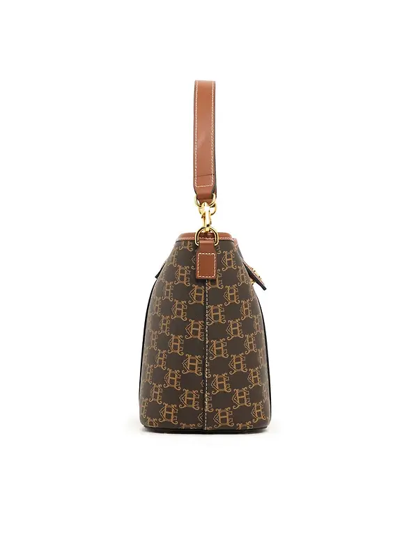 Holland Cooper Women's Milan Mini Bucket Bag - Tan Monogram Image 4
