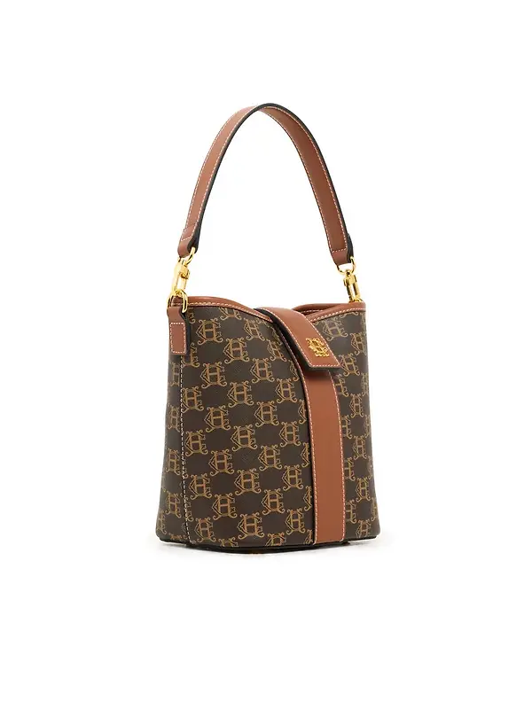 Holland Cooper Women's Milan Mini Bucket Bag - Tan Monogram Image 6