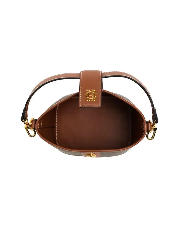 Holland Cooper Women's Milan Mini Bucket Bag - Tan Monogram Image 7