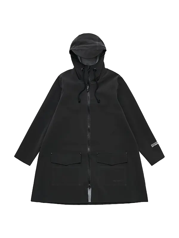 Stutterheim Women's Mosebacke Lightweight Patch Raincoat - Matte Black Image 1