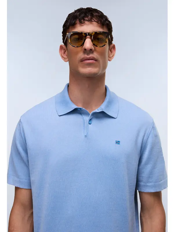 Napapijri Men's Hudson Polo Short Sleeve Jumper - Blue Jasper Image 2