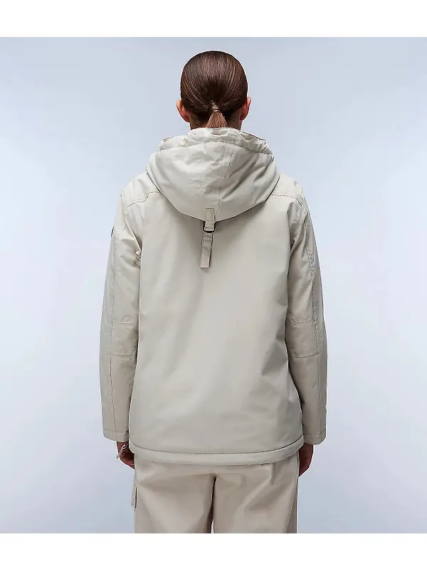Napapijri Women's Rainforest Winter Anorak Jacket - Beige Silver Image 4