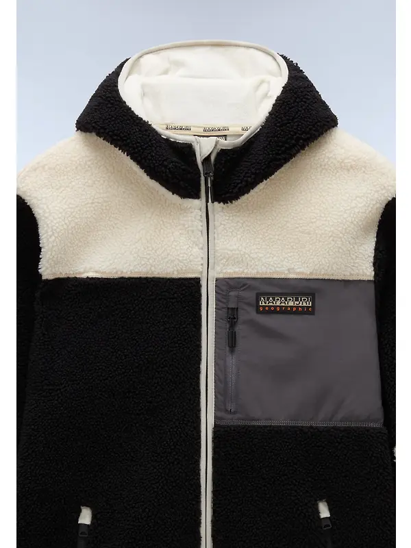 Napapijri Men's Yupik Full Zip Hooded Curly Fleece - Multi Image 9