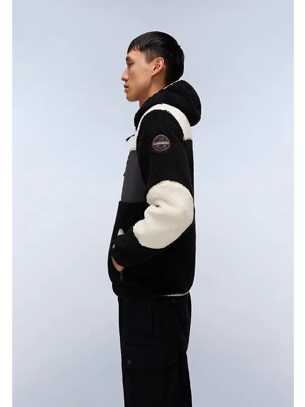 Napapijri Men's Yupik Full Zip Hooded Curly Fleece - Multi Image 4