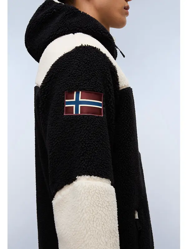 Napapijri Men's Yupik Full Zip Hooded Curly Fleece - Multi Image 7