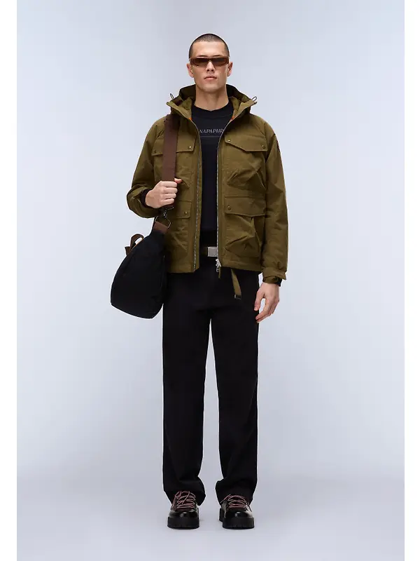 Napapijri Men's Rivalto Cotton Jacket - Dark Green Olive Image 3