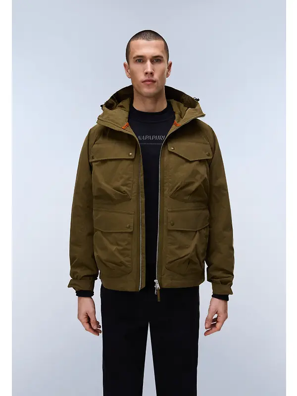 Napapijri Men's Rivalto Cotton Jacket - Dark Green Olive Image 4