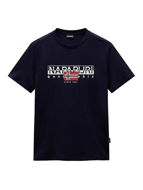 Product image of Napapijri Men's Aylmer Short Sleeve T-Shirt - Blue Marine