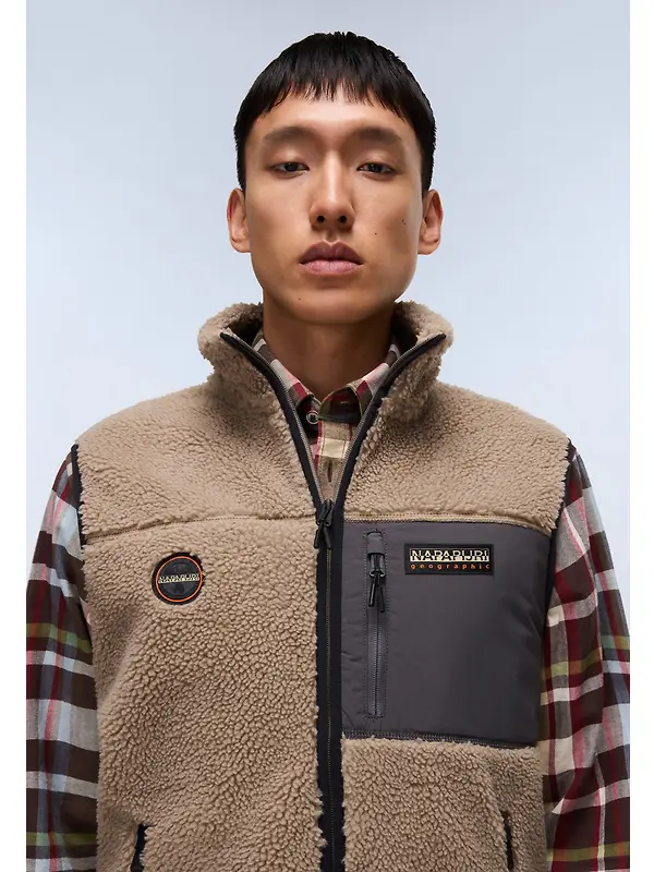 Napapijri Men's Yupik Curly Fleece Gilet - Multi Image 2
