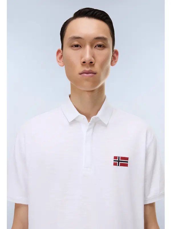 Napapijri Men's Ebea Short Sleeve Polo Shirt - Bright White Image 2