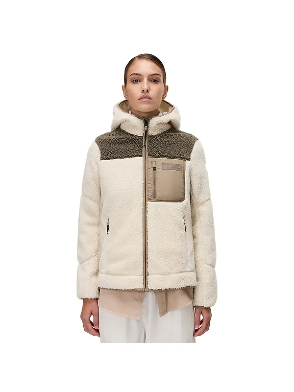 Napapijri Women's Yupik Original Hooded Curly Fleece - Beige Dimity Image 1