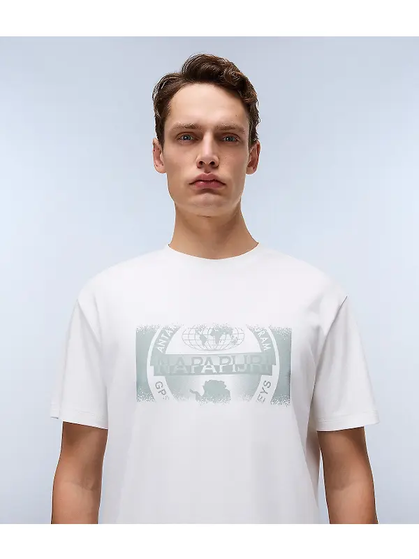 Napapijri Men's Vanni Short Sleeve T-Shirt - White Heron Image 3