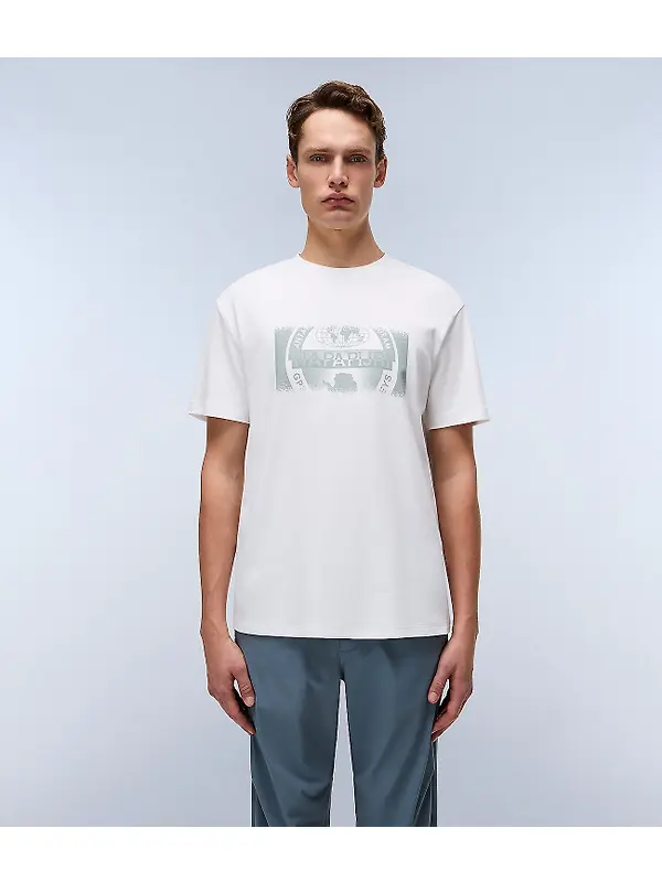 Napapijri Men's Vanni Short Sleeve T-Shirt - White Heron Image 4