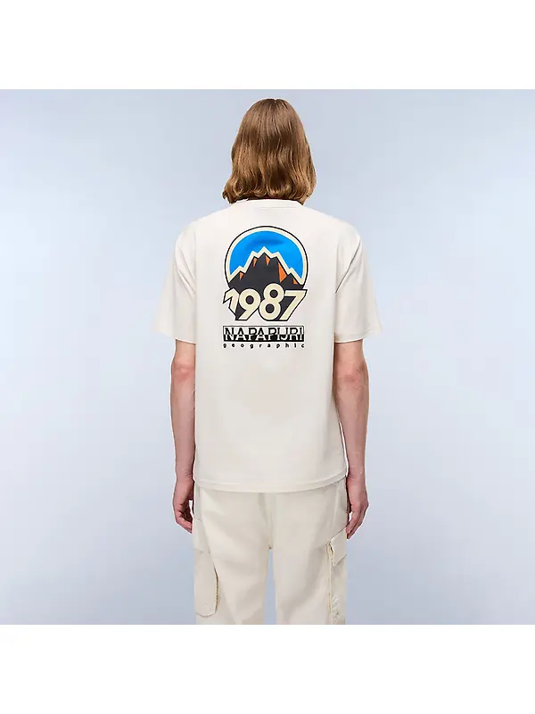 Napapijri Men's Montepianna Flock Print T-Shirt - Beige Dimity Image 2