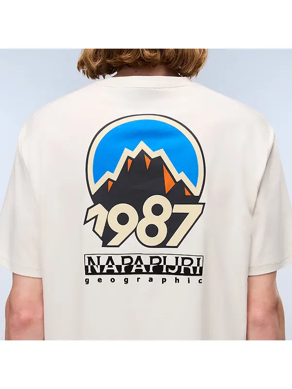 Napapijri Men's Montepianna Flock Print T-Shirt - Beige Dimity Image 5