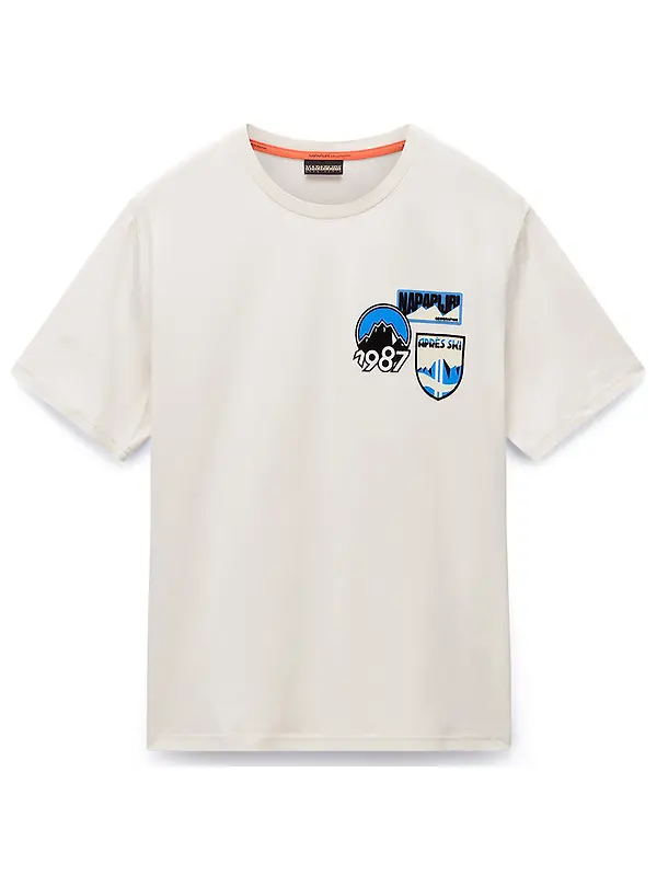 Napapijri Men's Montepianna Flock Print T-Shirt - Beige Dimity Image 1