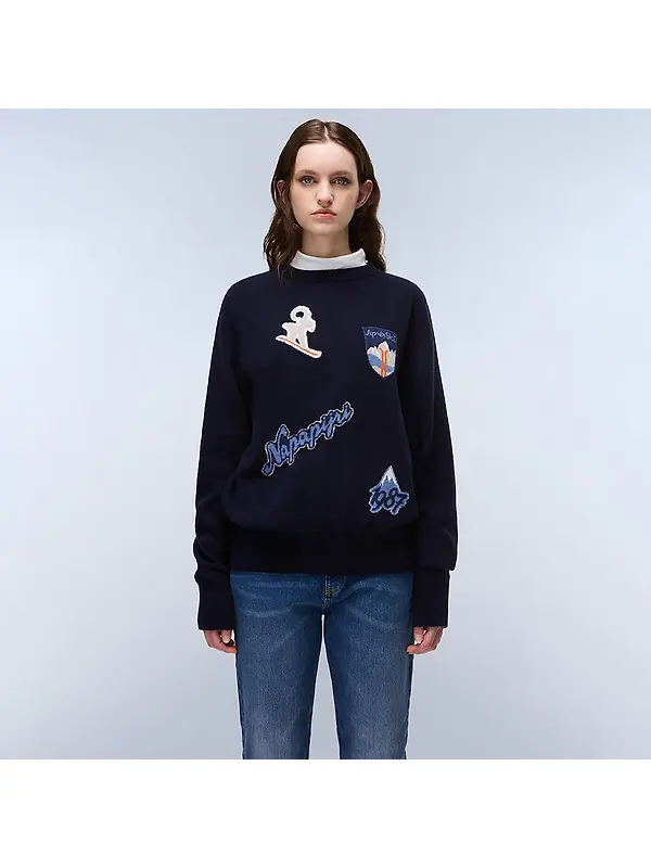 Napapijri Women's Tovel Crew Neck Sweater - Blue Marine Image 2