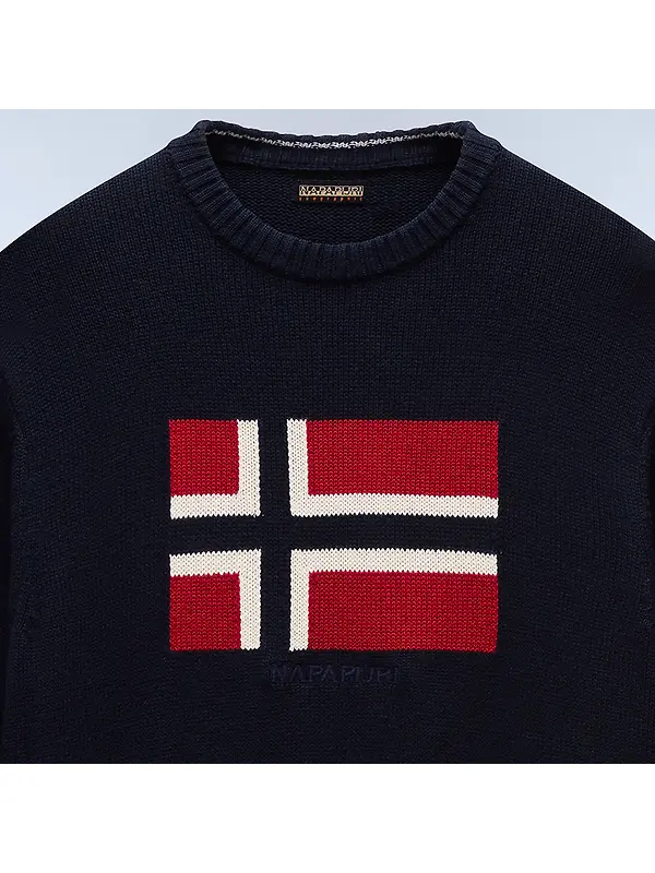 Napapijri Men's Mura Crew Neck Sweater - Blue Marine Image 7