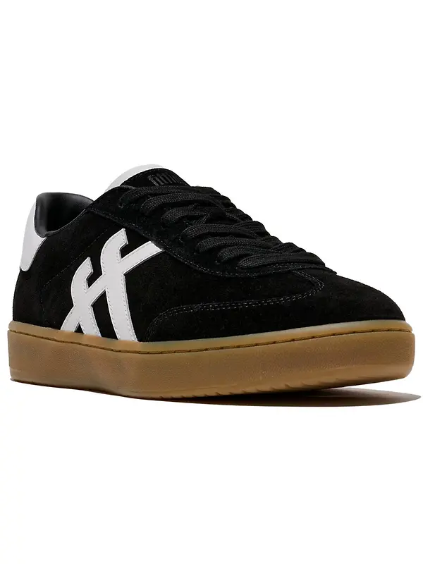 FitFlop Women's The Dash FF T-Toe Suede Trainers - Black / Urban White Image 1