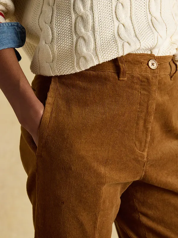 Joules Women's Calla Corduroy Trousers - Tan Brown Image 5