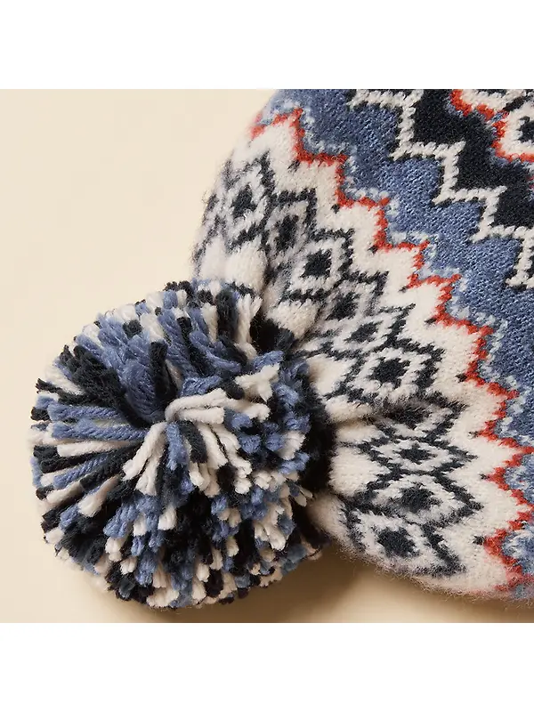 Joules Women's Kara Fairisle Bobble Beanie Hat - Navy Image 4