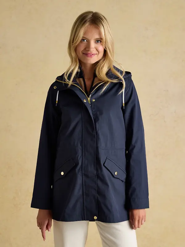Joules Women's Portwell Waterproof Raincoat - Navy Blue Image 2