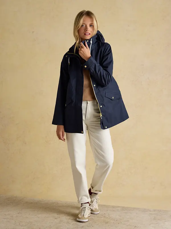 Joules Women's Portwell Waterproof Raincoat - Navy Blue Image 4