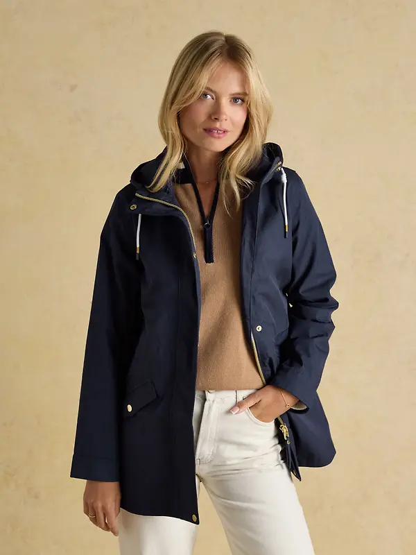 Joules Women's Portwell Waterproof Raincoat - Navy Blue Image 5