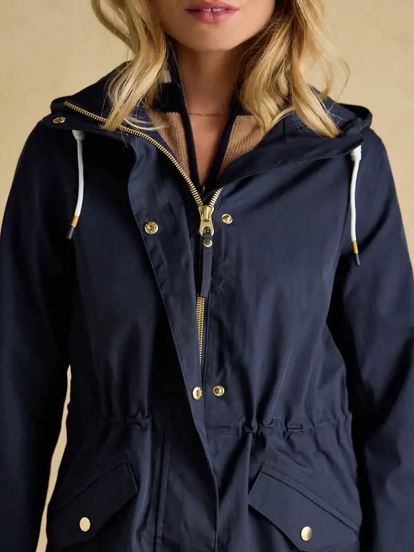 Joules Women's Portwell Waterproof Raincoat - Navy Blue Image 7