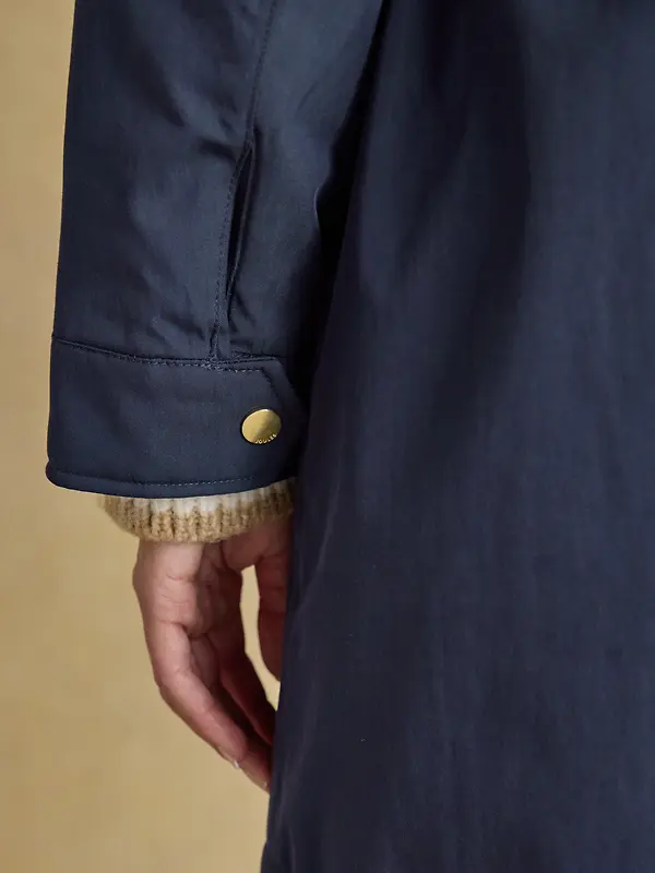 Joules Women's Portwell Cosy Fleece Lined Waterproof Raincoat - Navy Image 9