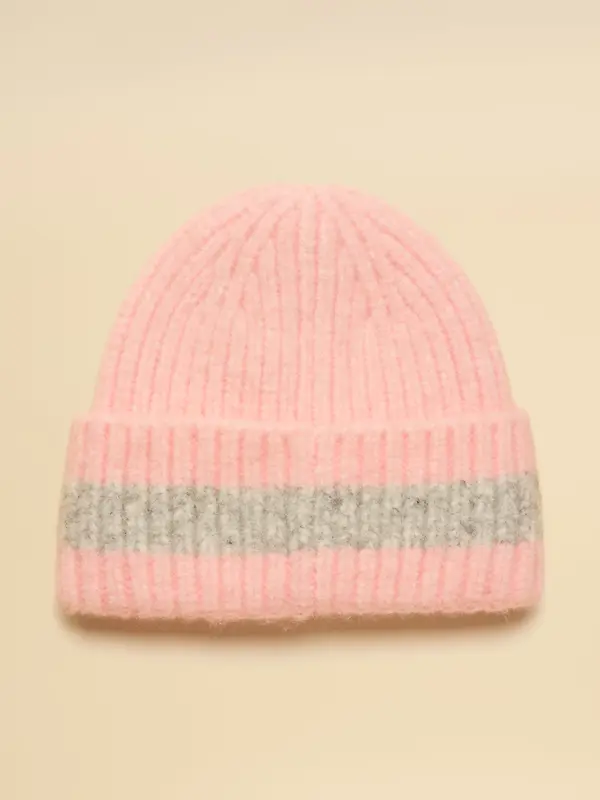 Joules Women's Caversham Stripe Beanie Hat - Pink/Grey Image 2