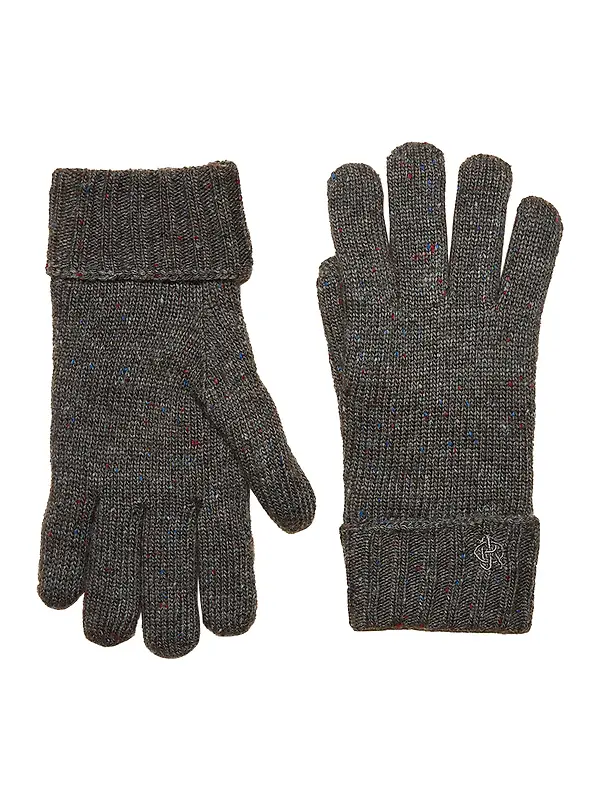Joules Men's Hammond Lined Knitted Gloves - Grey Image 1