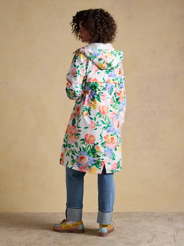 Joules Women's Holkham Waterproof Packable Hooded Raincoat - Floral Image 2