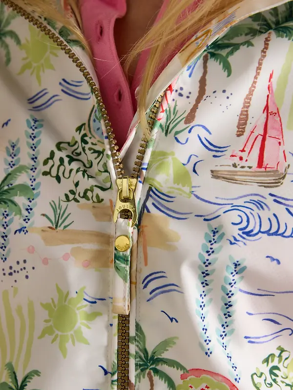 Joules Women's Rainly Waterproof Packable Raincoat with Hood - Cream Image 5