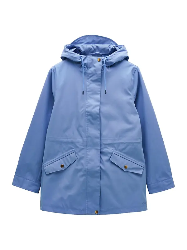 Joules Women's Portwell Hooded Waterproof Raincoat - Blue Image 1