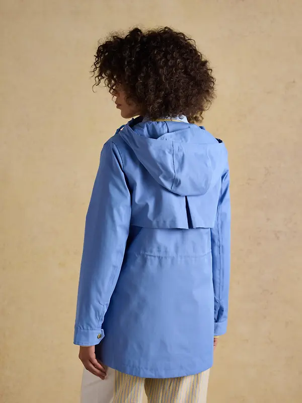 Joules Women's Portwell Hooded Waterproof Raincoat - Blue Image 3