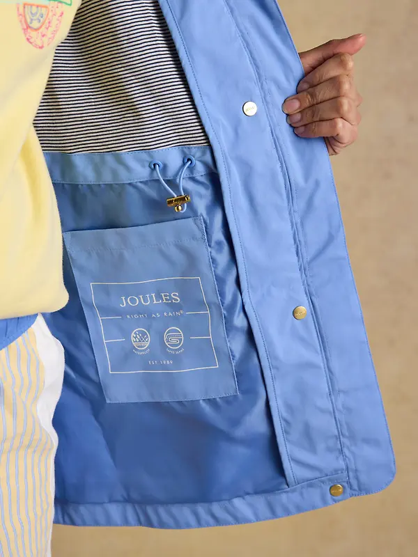 Joules Women's Portwell Hooded Waterproof Raincoat - Blue Image 8