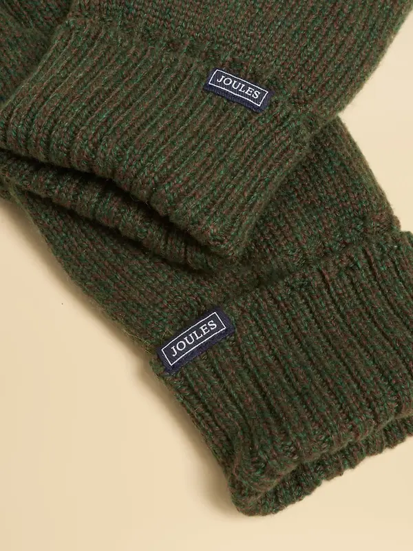 Joules Men's Hammond Fleece Lined Touchscreen Gloves - Green Image 3
