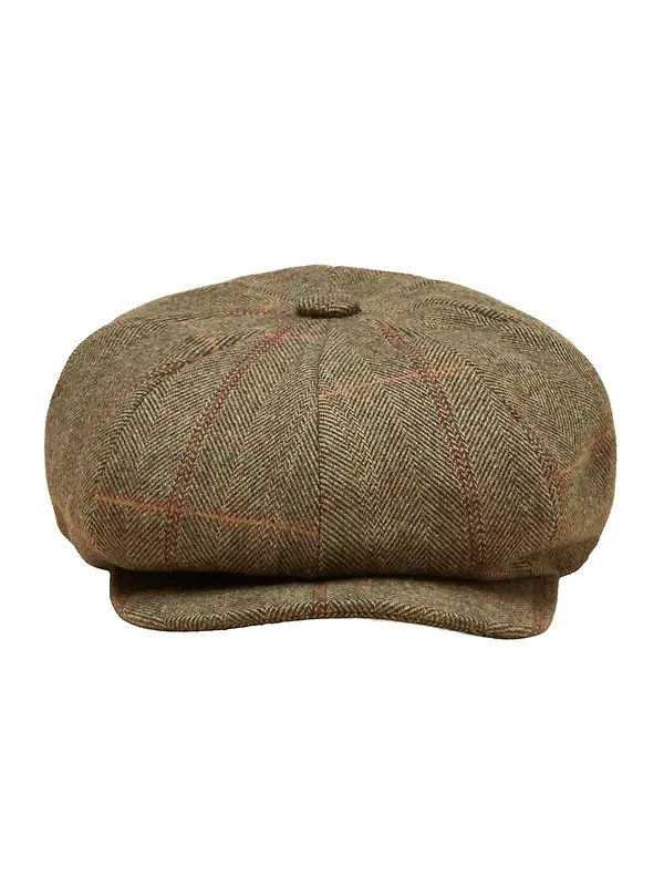 Joules Women's Harrogate Baker Boy Cap - Khaki Tweed Image 1