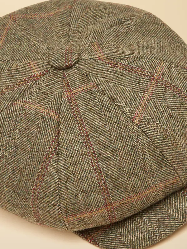 Joules Women's Harrogate Baker Boy Cap - Khaki Tweed Image 6