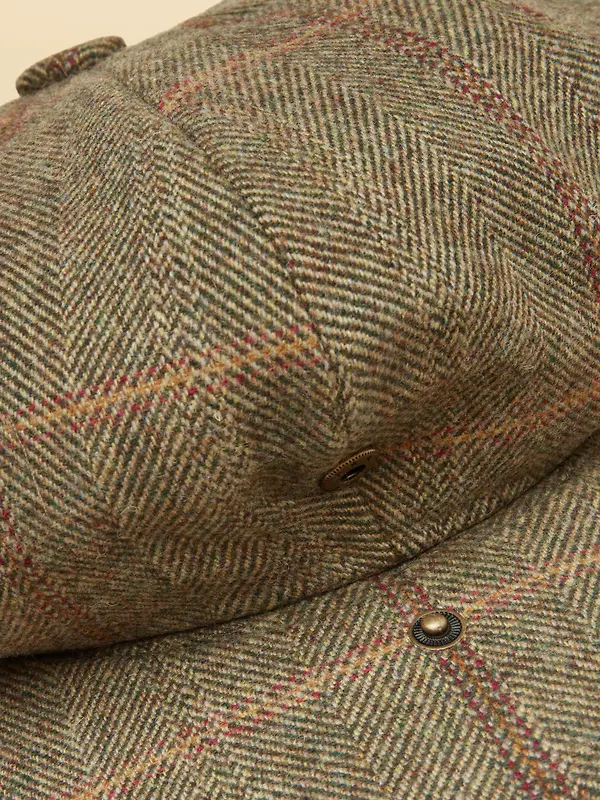 Joules Women's Harrogate Baker Boy Cap - Khaki Tweed Image 7