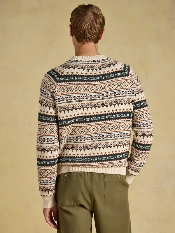 Joules Men's Intarsia Crew Ducks Sweater - Neutral Image 3