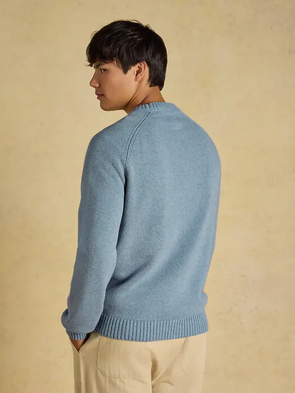 Joules Men's Intarsia Crew Neck Dog Jumper - Blue Image 3