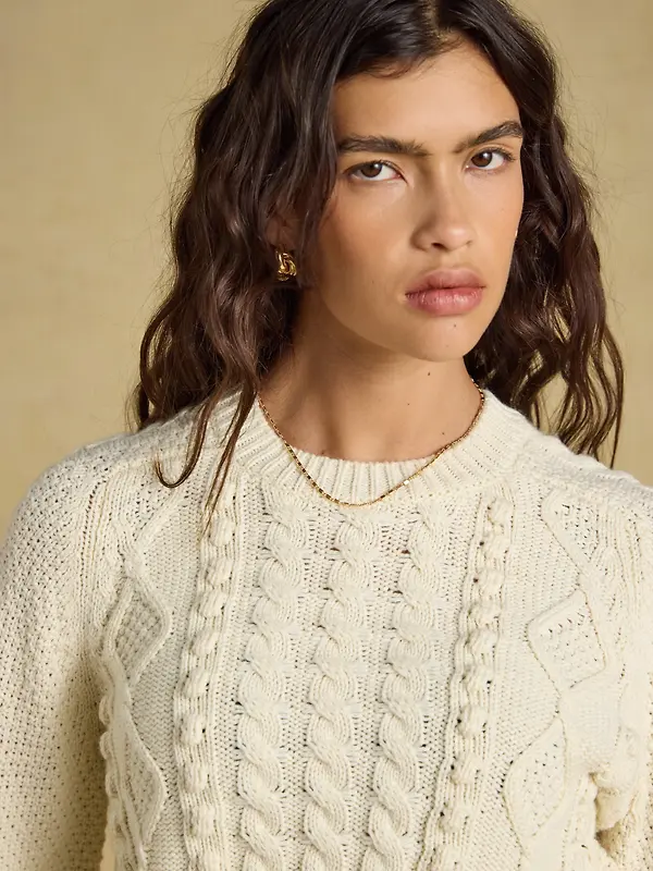 Joules Women's Rafferty Cable Knit Jumper - Cream Image 7