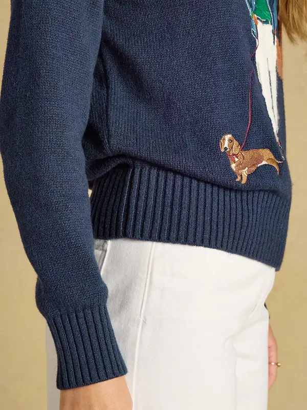 Joules Women's Jonty Fox Cotton Blend Crew Neck Knitted Jumper - Navy Image 8