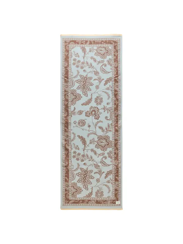 Joules Women's Jacquard Scarf - Blue Brown Floral Image 1