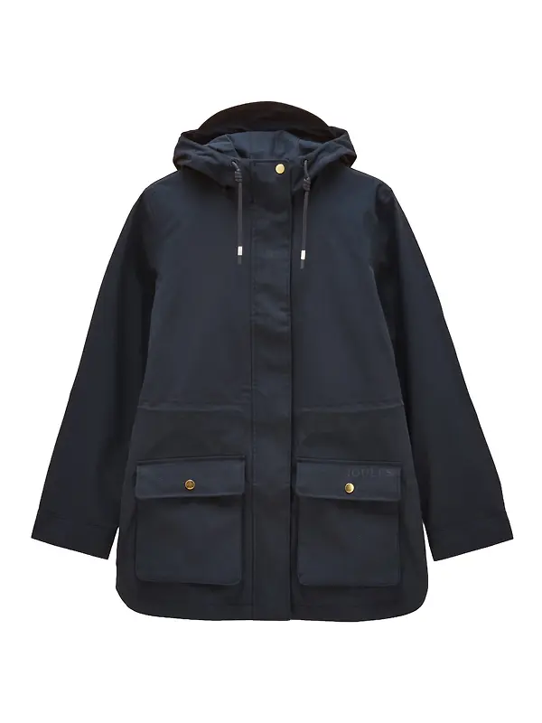 Joules Women's Portwell Waterproof Raincoat With Hood - Navy Image 1