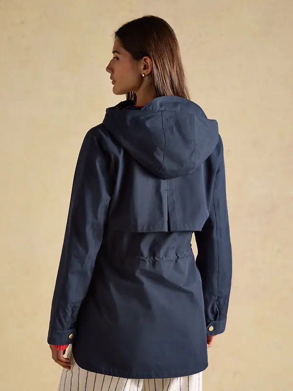 Joules Women's Portwell Waterproof Raincoat With Hood - Navy Image 4