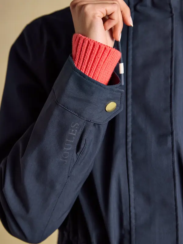 Joules Women's Portwell Waterproof Raincoat With Hood - Navy Image 11