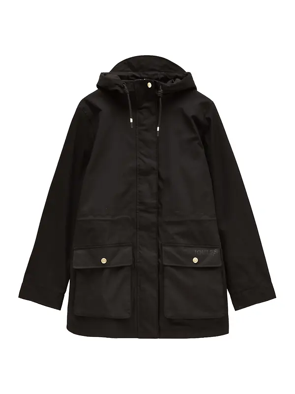 Joules Women's Portwell Waterproof Raincoat With Hood - Black Image 1